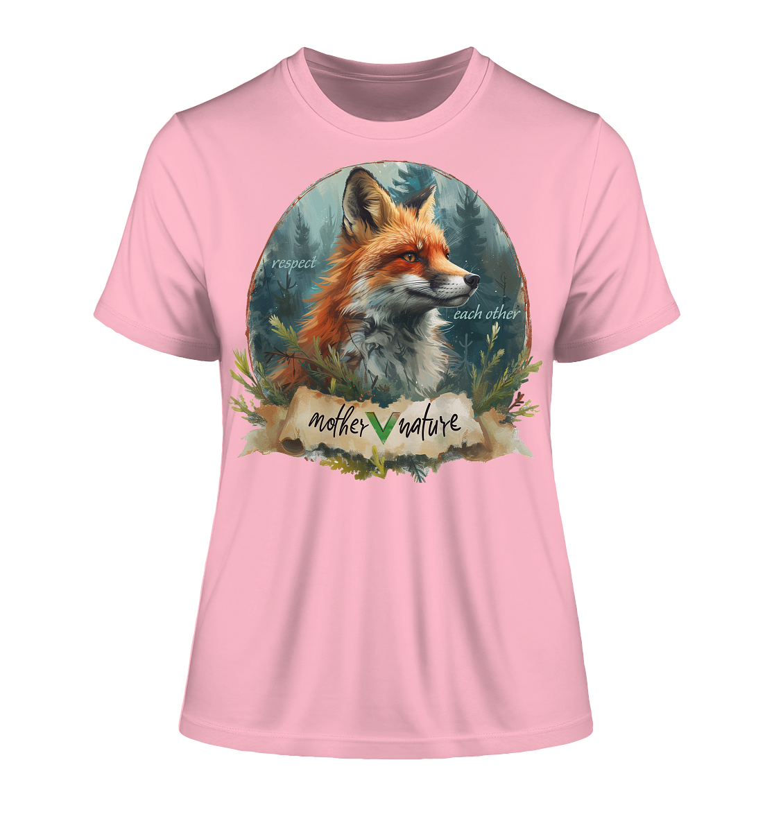 Motiv "respect each other" - eng geschnittenes Damen Bio T-Shirt