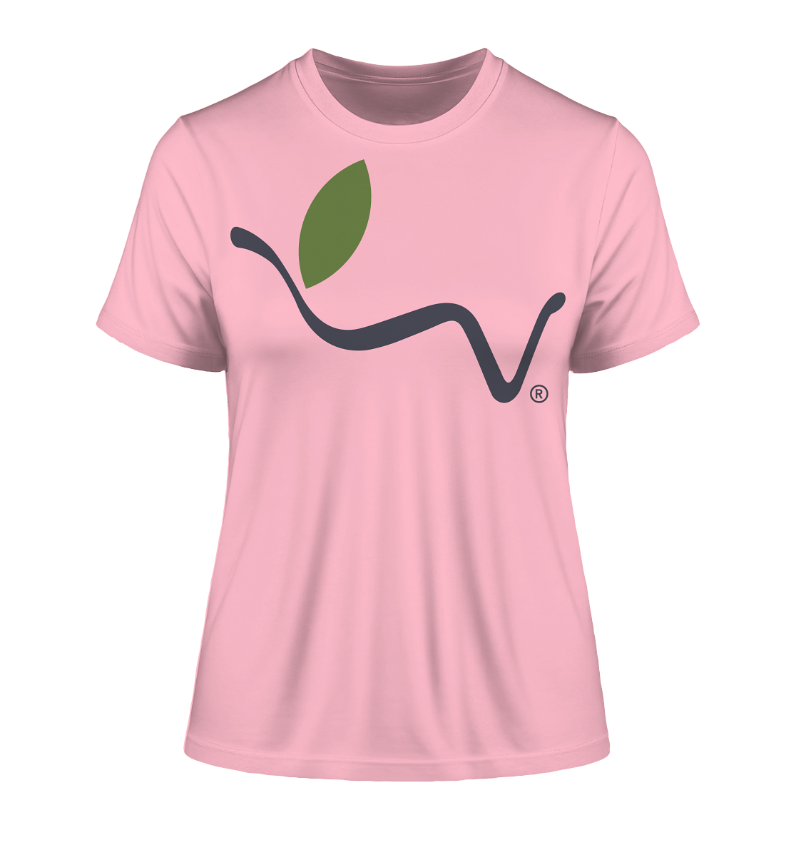 Motif "vegwear Logo grey" - slim-fit women's organic T-shirt