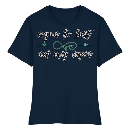 vegwear "vegan to last" - eng geschnittenes Damen T-Shirt, bio, vegan