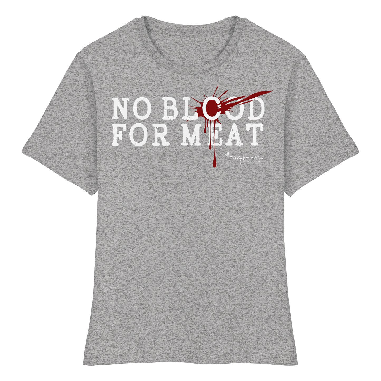 Kurzarm-T-Shirt für Damen: 'no blood for meat' T-Shirt | vegwear