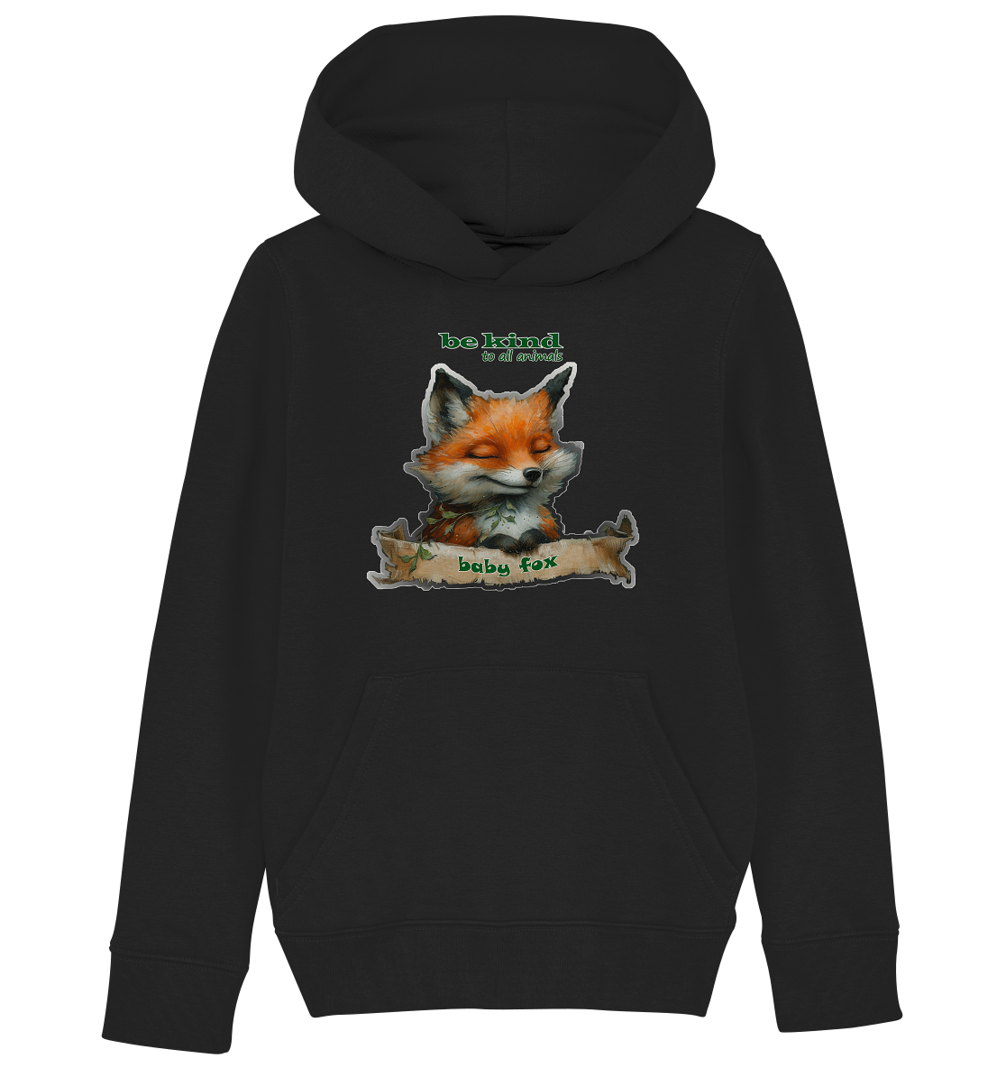 Motif "Baby Fox" - Children's organic hoodie / hooded sweatshirt