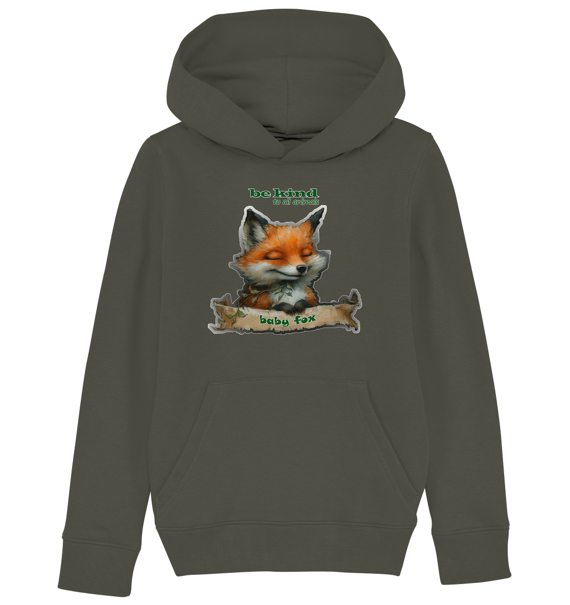 Motif "Baby Fox" - Children's organic hoodie / hooded sweatshirt