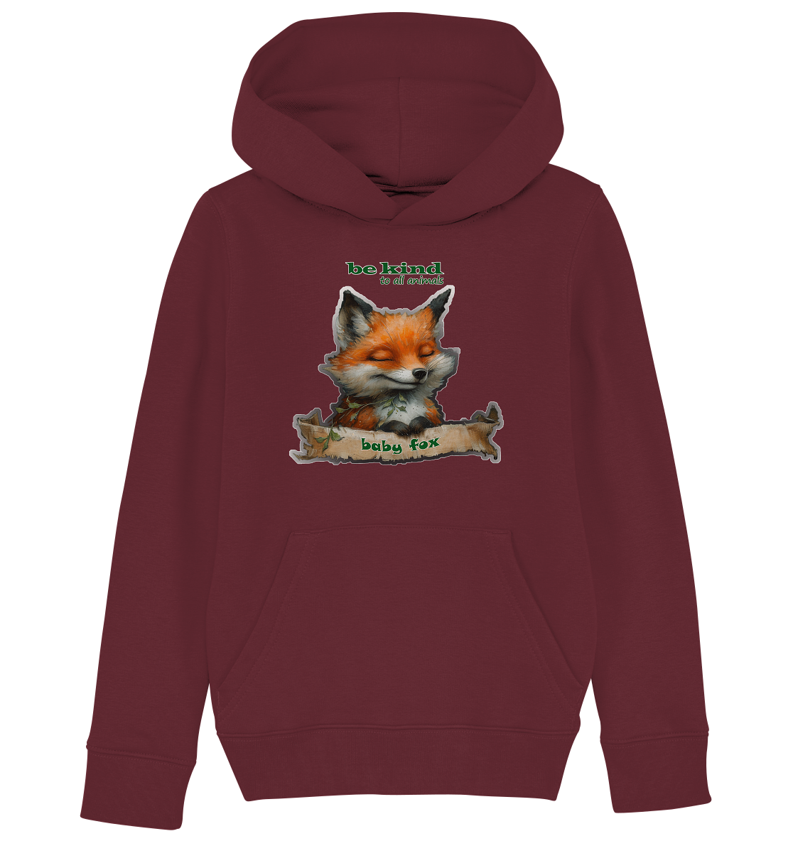 Motif "Baby Fox" - Children's organic hoodie / hooded sweatshirt