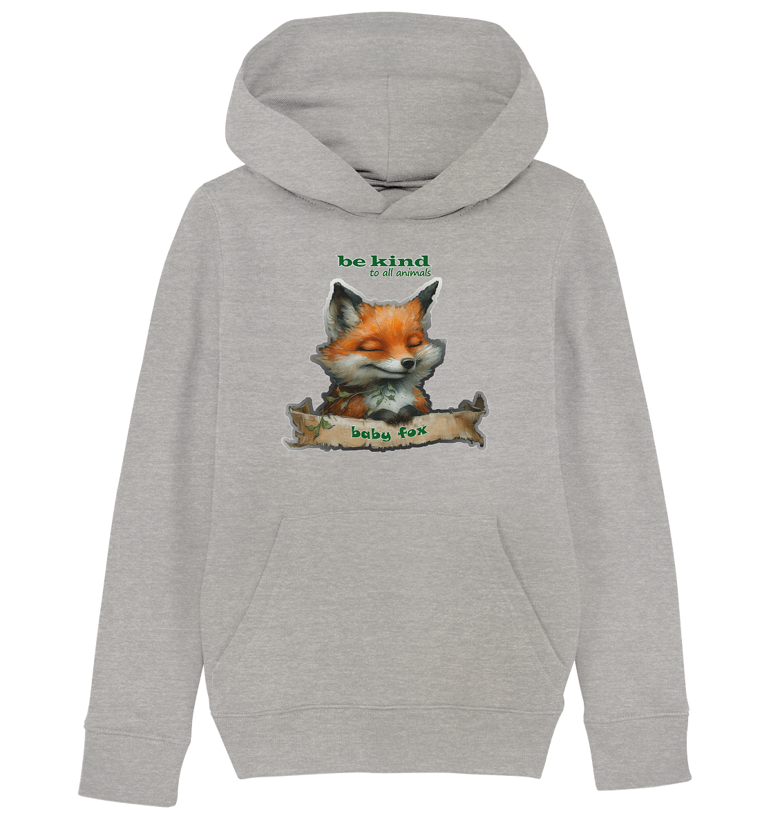 Motif "Baby Fox" - Children's organic hoodie / hooded sweatshirt
