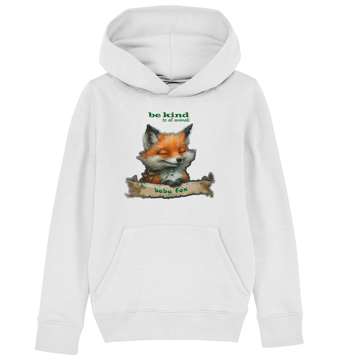 Motif "Baby Fox" - Children's organic hoodie / hooded sweatshirt