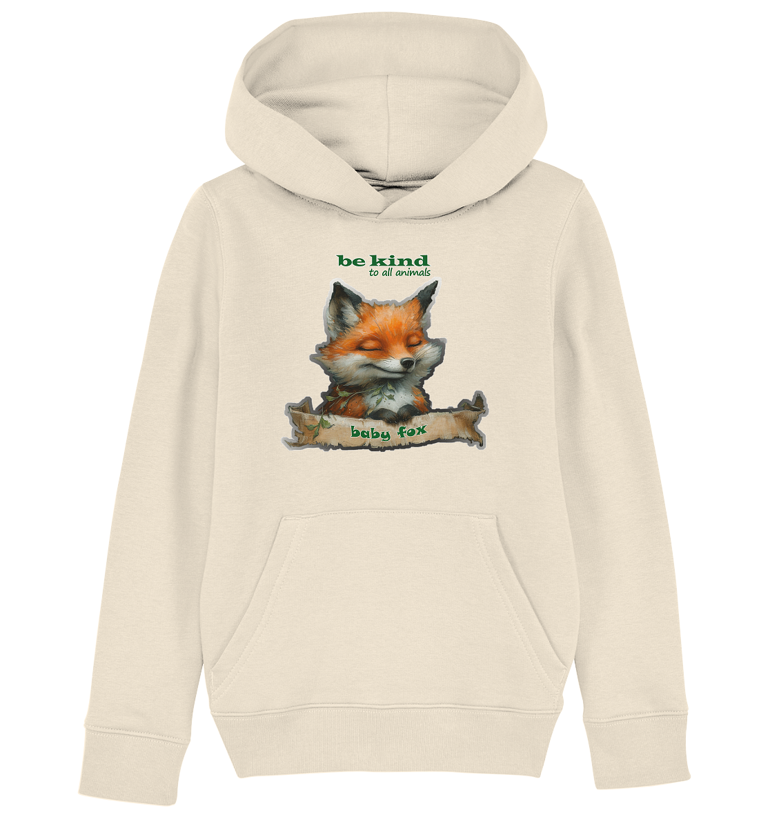Motif "Baby Fox" - Children's organic hoodie / hooded sweatshirt