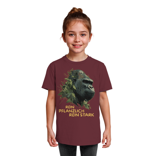 vegwear "Gorilla, rein pflanzlich rein stark" - unisex Kids T-Shirt, bio vegan
