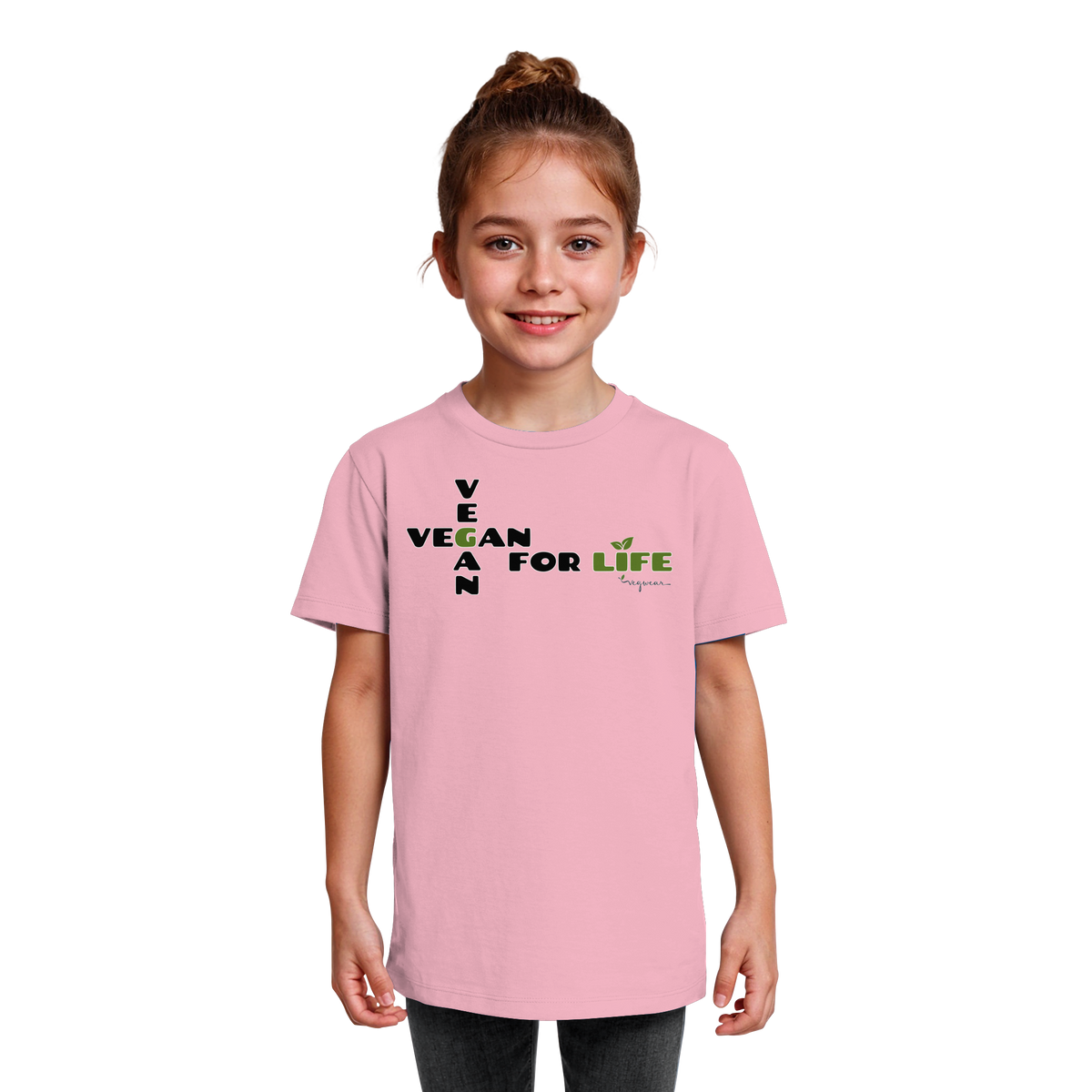 veganes unisex Kids T-Shirt - "vegan for life" - Bio-Baumwolle - vegwear
