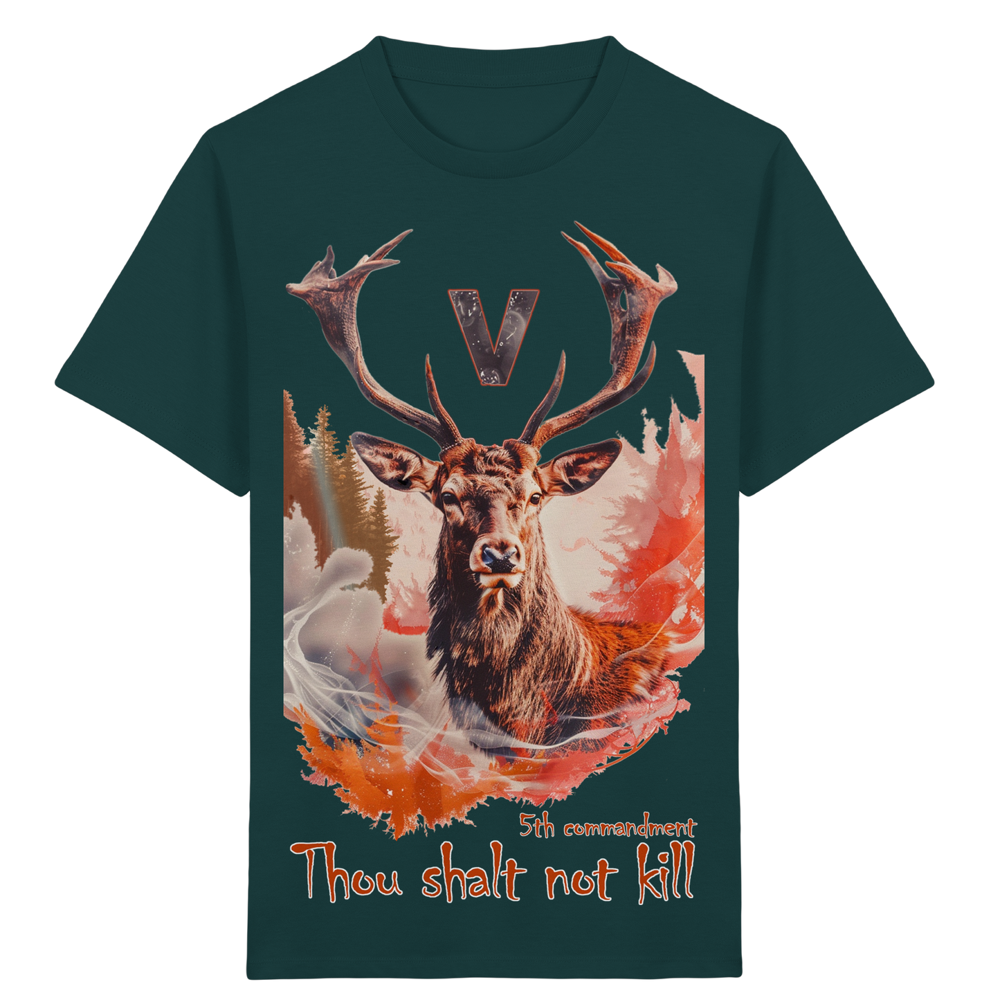 unisex Kids Bio T-Shirt: 'thou shalt not kill 5th' | vegwear