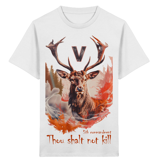unisex Kids Bio T-Shirt: 'thou shalt not kill 5th' | vegwear