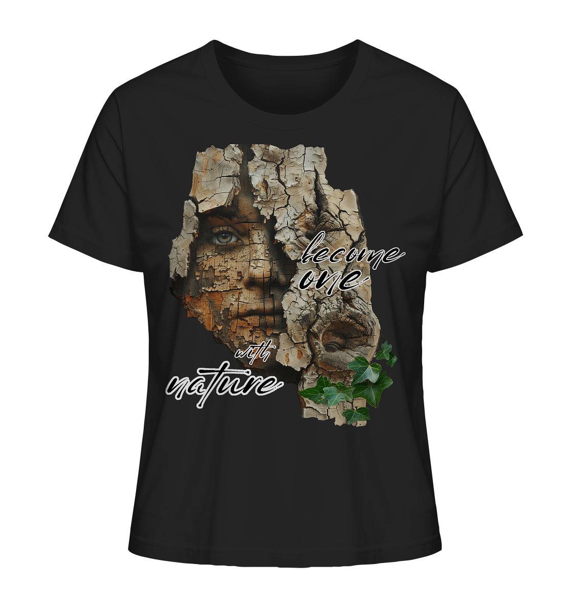 Motif "become one with nature" - women's organic T-shirt