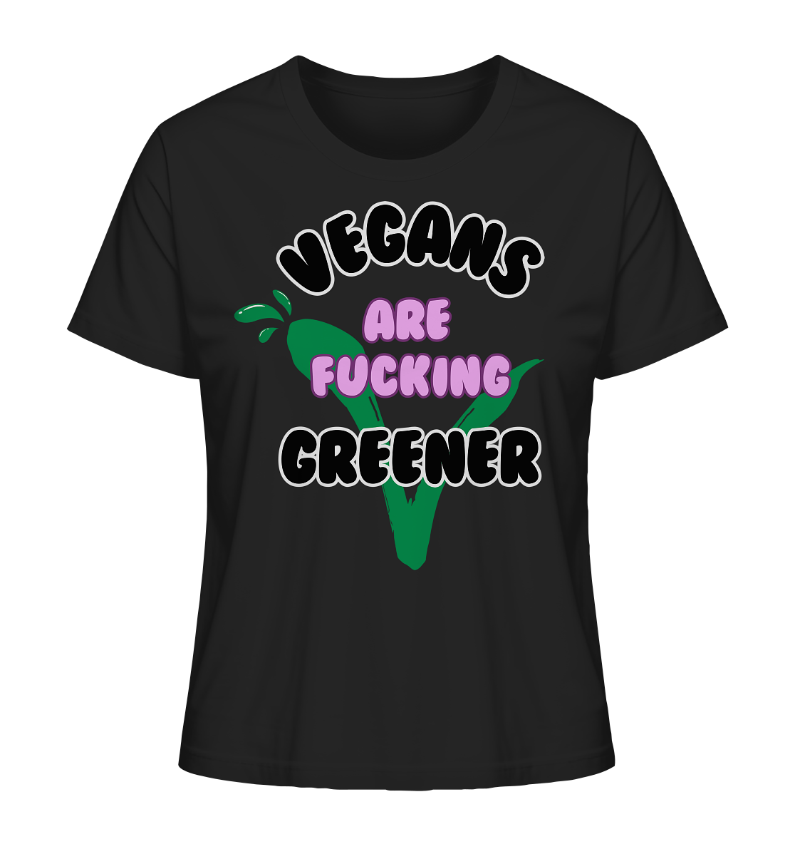 Motif "vegans are fucking greener" - women's organic T-shirt
