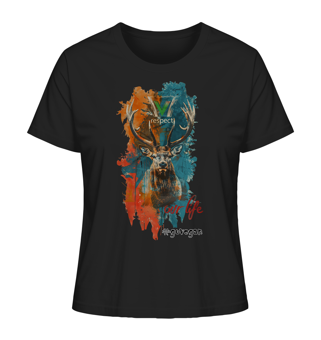 Motif "respect our life, go vegan" - women's organic T-shirt