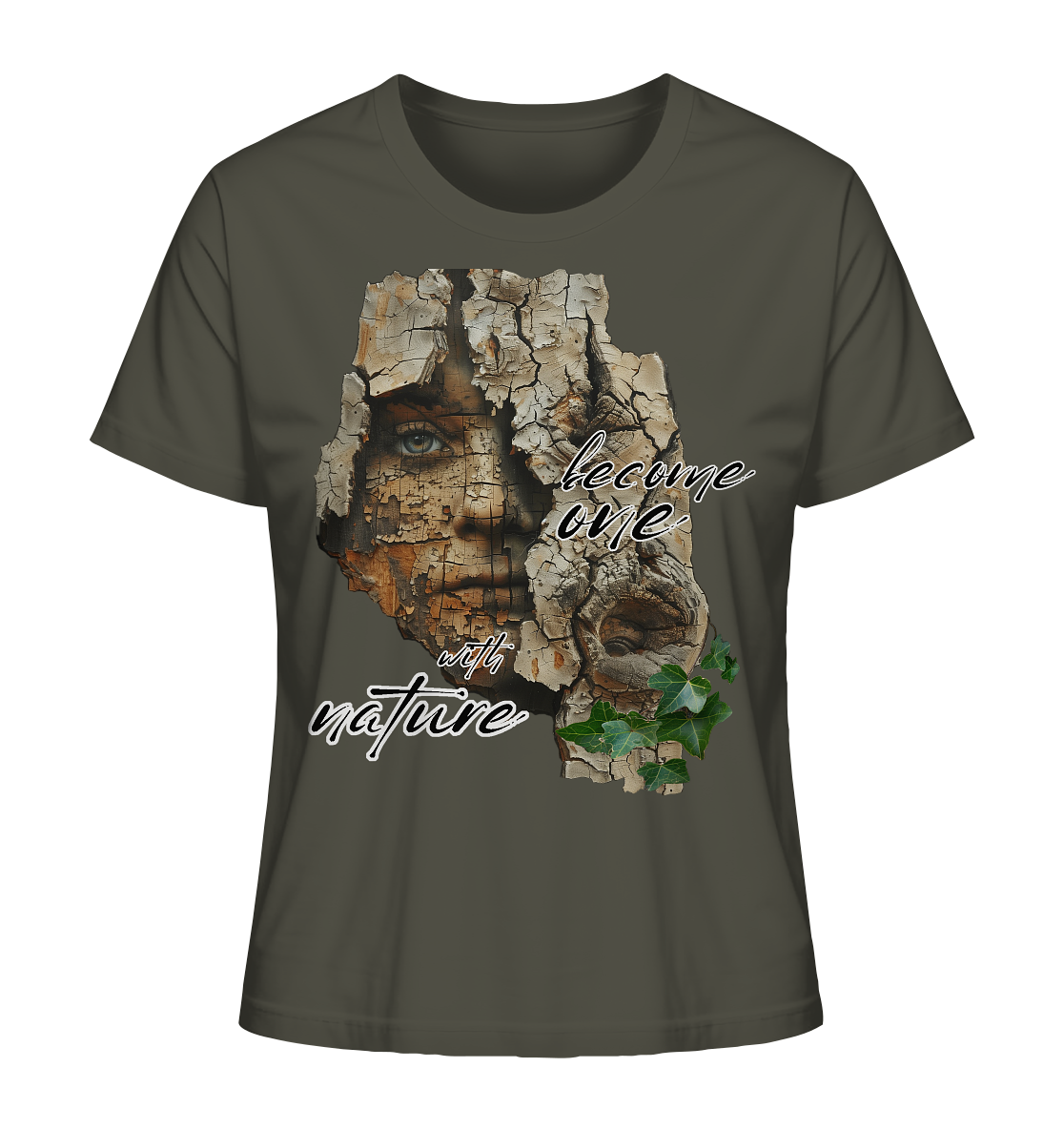 Motif "become one with nature" - women's organic T-shirt