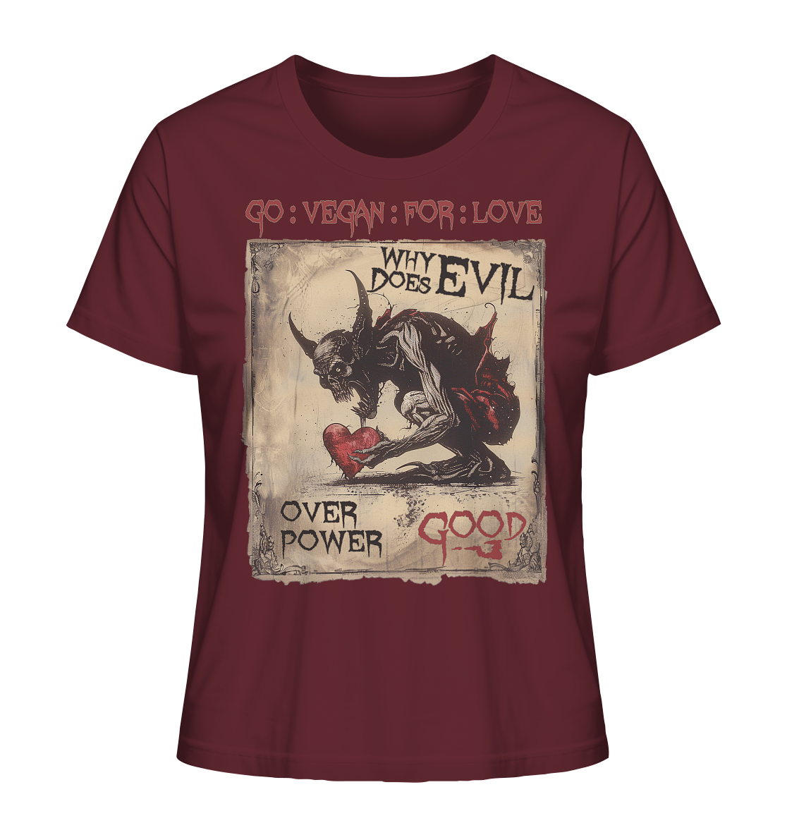 Motif "why does evil" - women's organic T-shirt