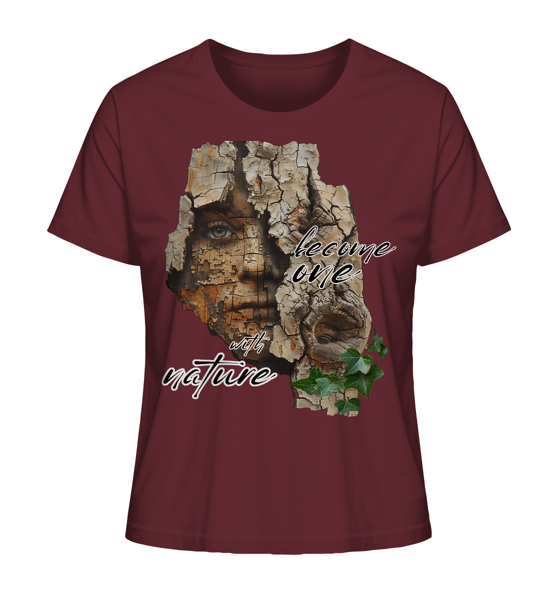 Motif "become one with nature" - women's organic T-shirt