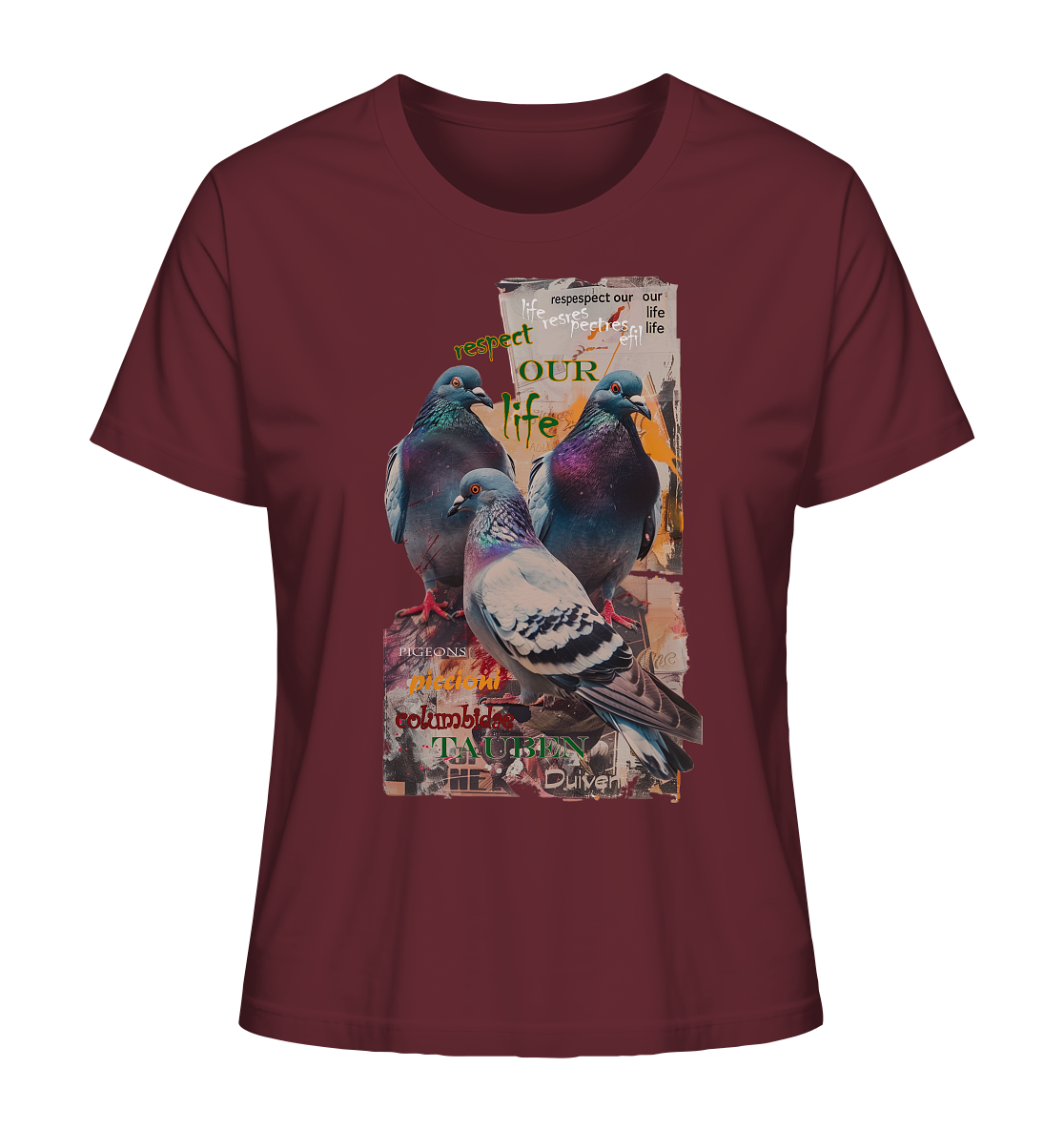 Motif "respect our life - pigeons" - Women's Organic T-Shirt