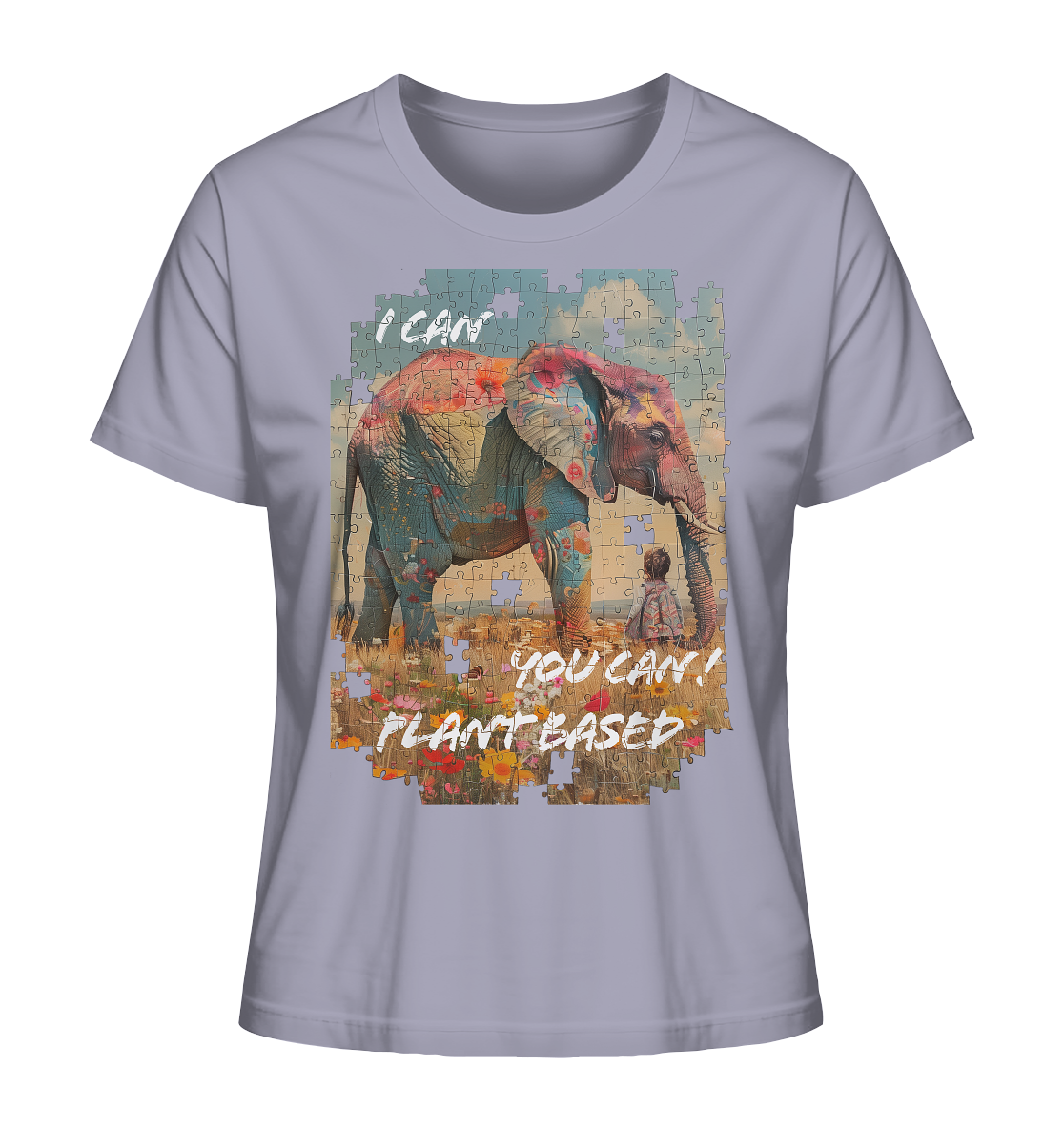 Motif "plant based elephant" - organic women's T-shirt