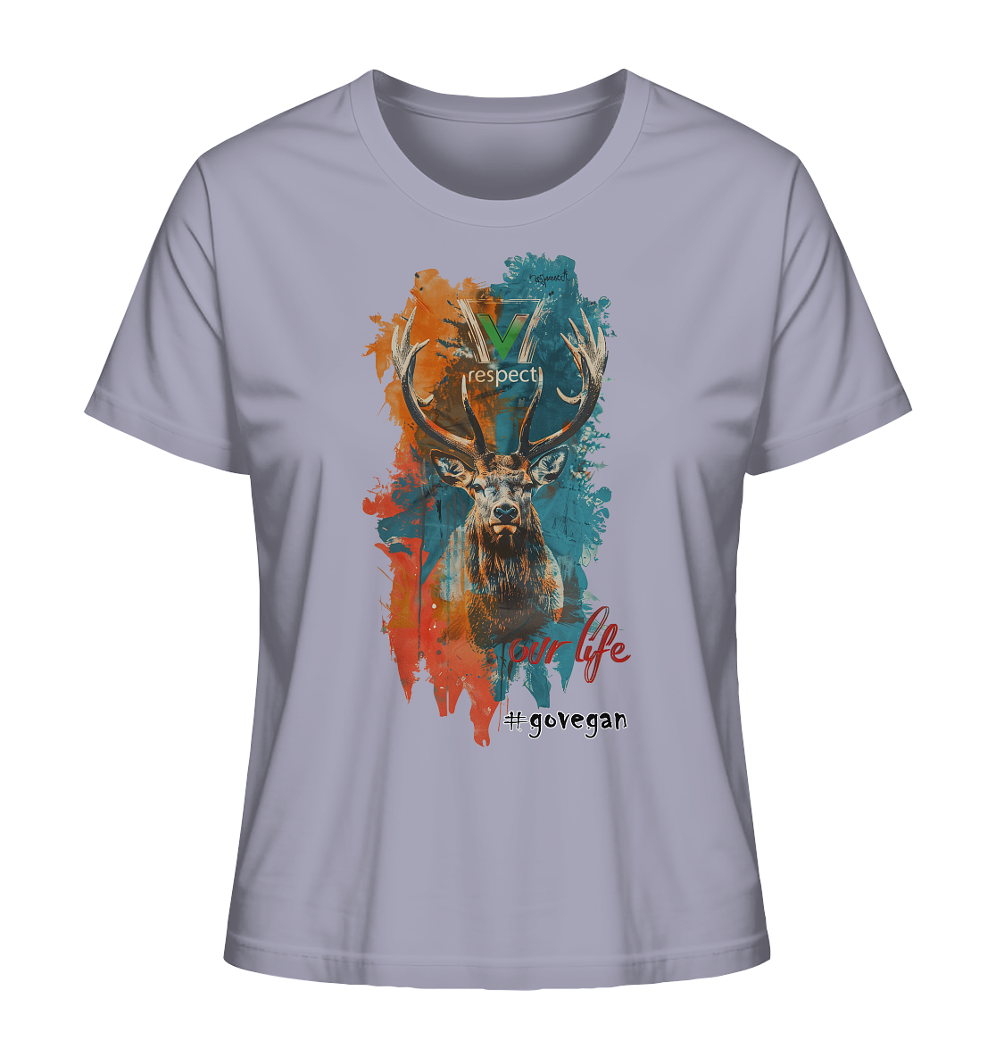 Motif "respect our life, go vegan" - women's organic T-shirt