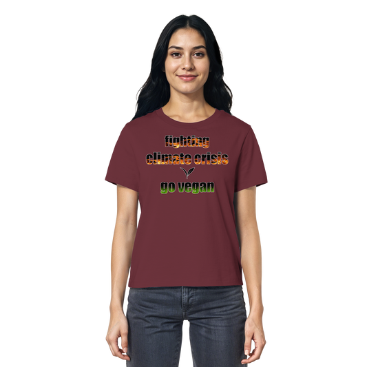 vegwear "fighting climate cirsis" - Damen Bio T-Shirt vegan & klimafreundlich