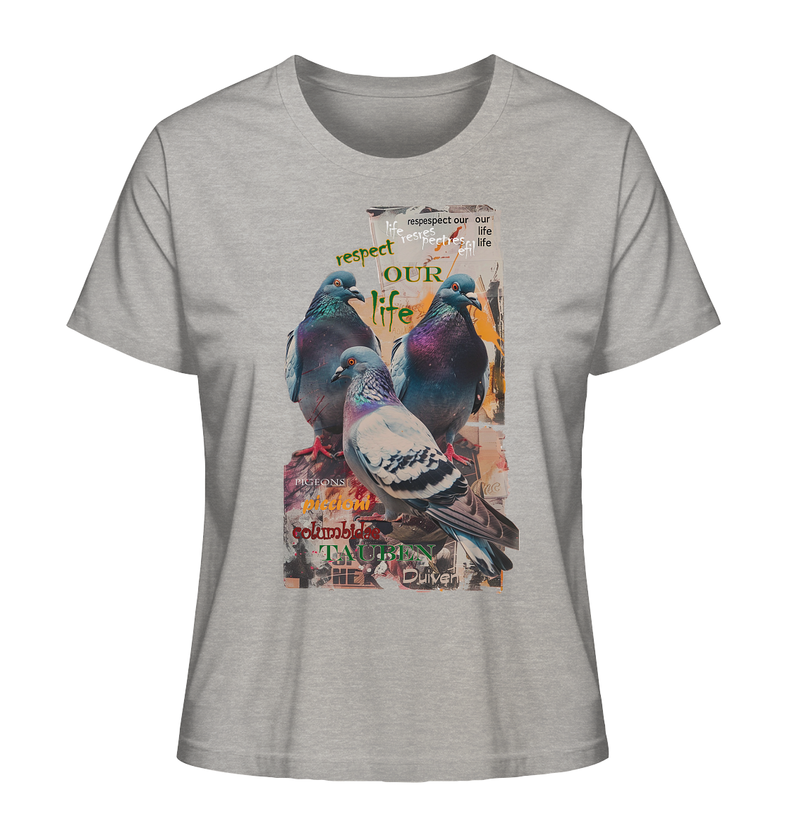 Motif "respect our life - pigeons" - Women's Organic T-Shirt