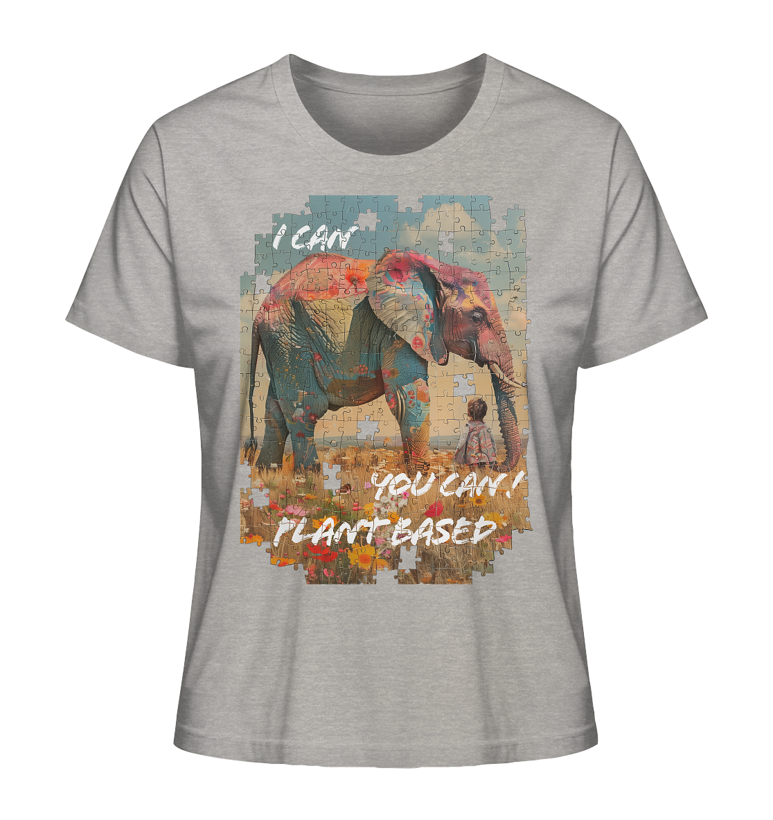 Motif "plant based elephant" - organic women's T-shirt