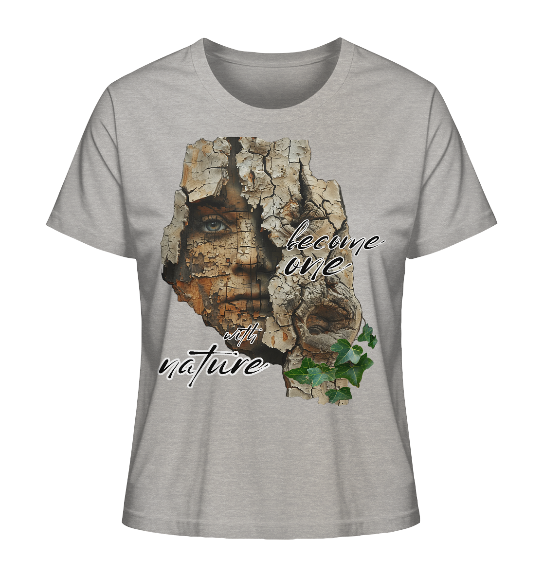 Motif "become one with nature" - women's organic T-shirt