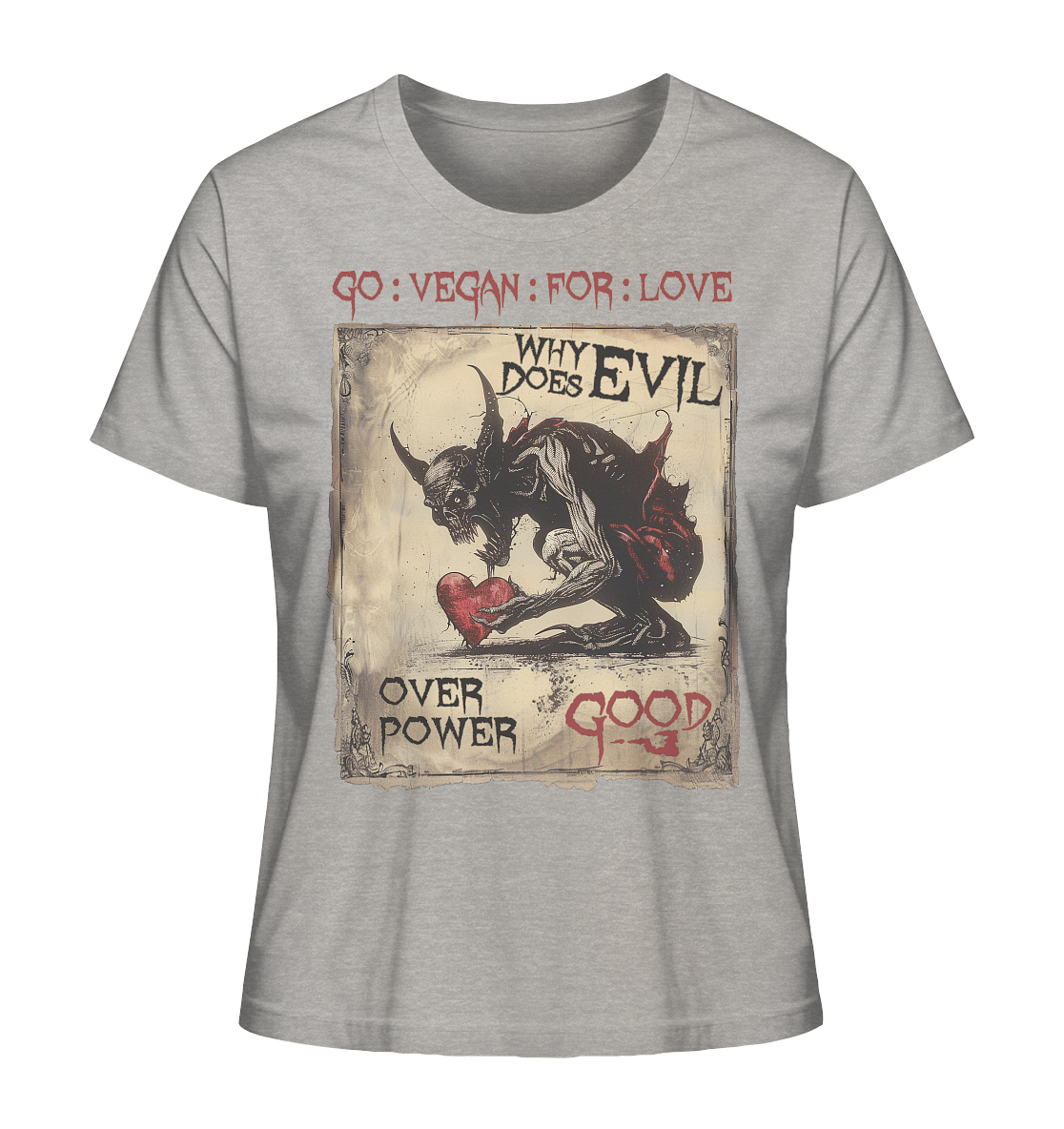 Motif "why does evil" - women's organic T-shirt