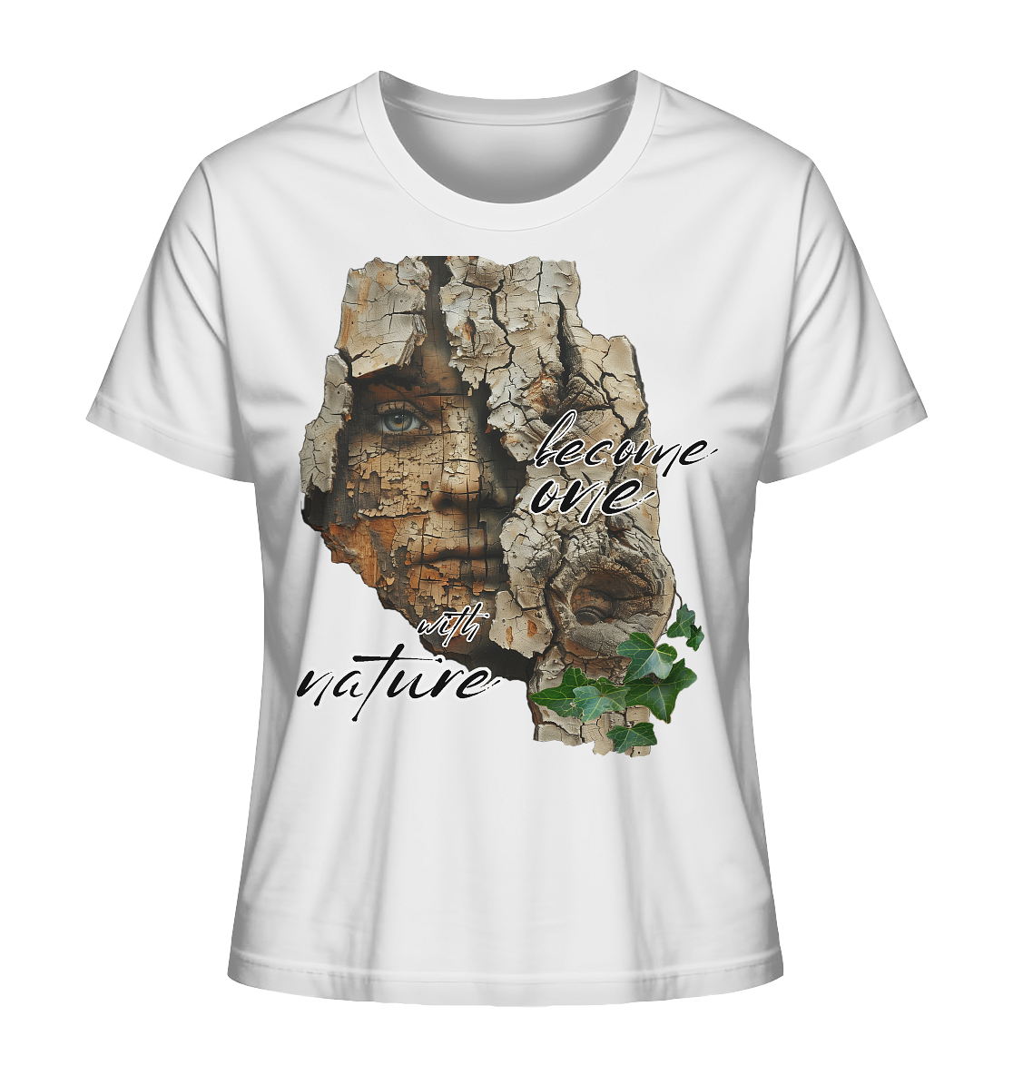Motif "become one with nature" - women's organic T-shirt