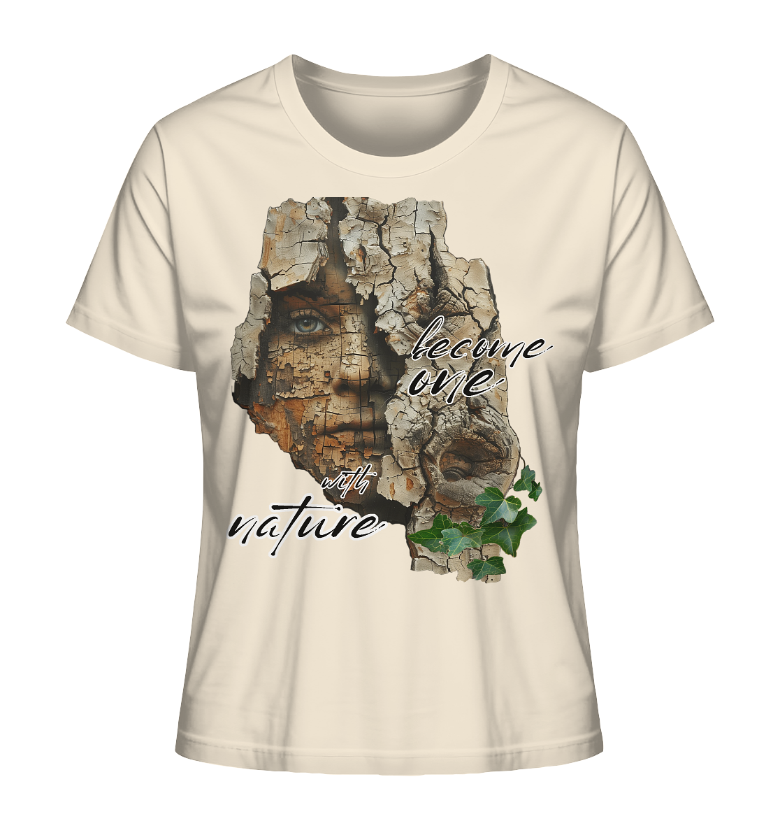 Motif "become one with nature" - women's organic T-shirt