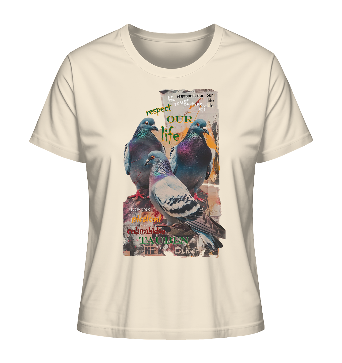Motif "respect our life - pigeons" - Women's Organic T-Shirt