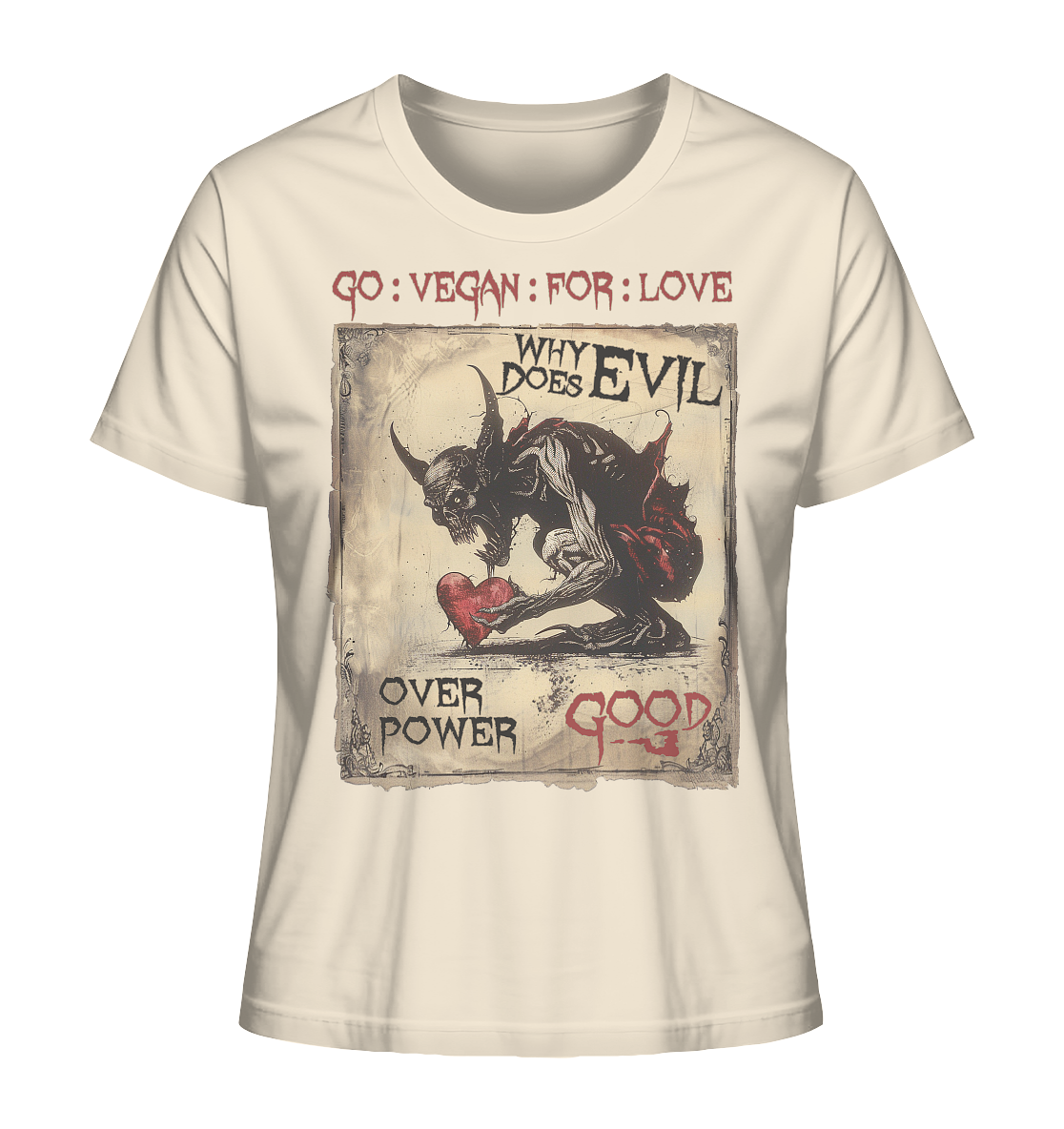 Motif "why does evil" - women's organic T-shirt