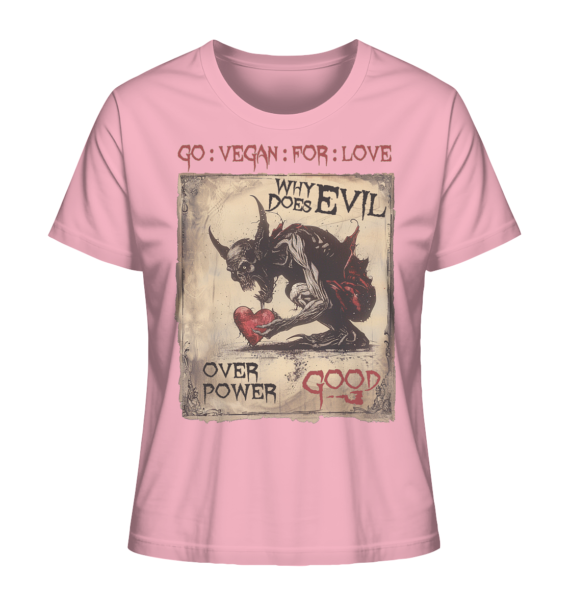 Motif "why does evil" - women's organic T-shirt