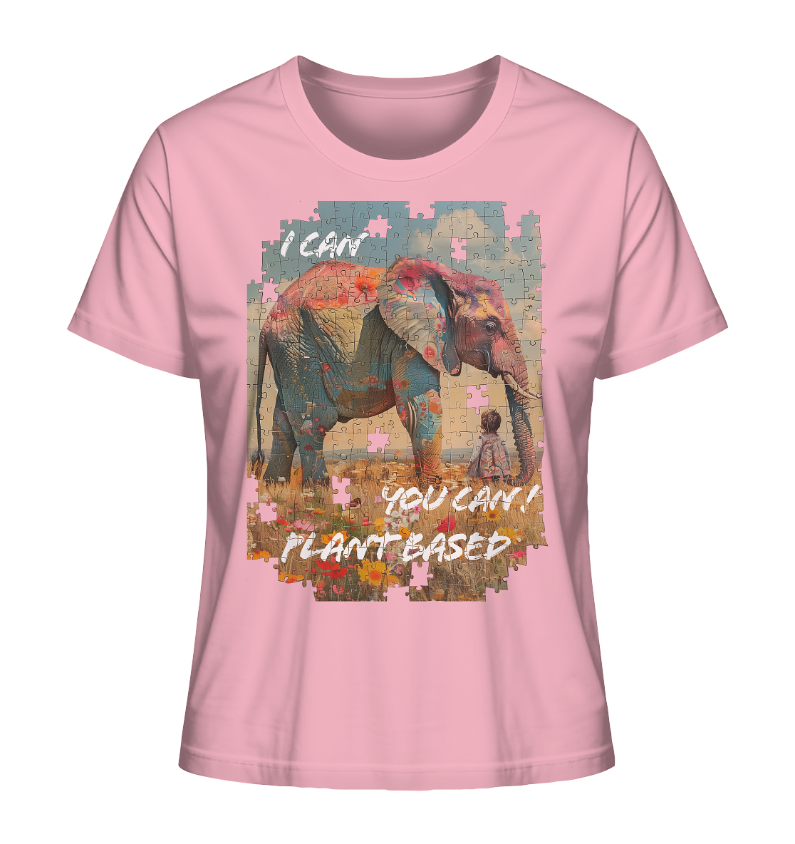 Motif "plant based elephant" - organic women's T-shirt