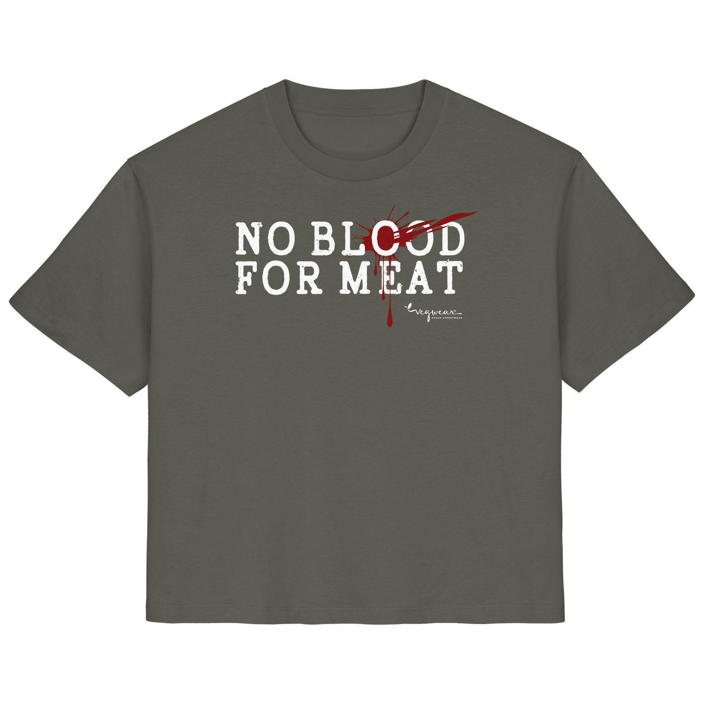 100% vegane T-Shirt für Damen: 'no blood for meat' | vegwear