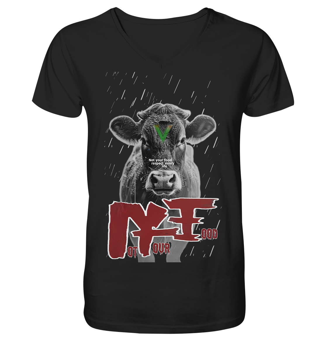 Herren Bio T‑Shirt: Not Your Food V‑Ausschnitt | vegwear
