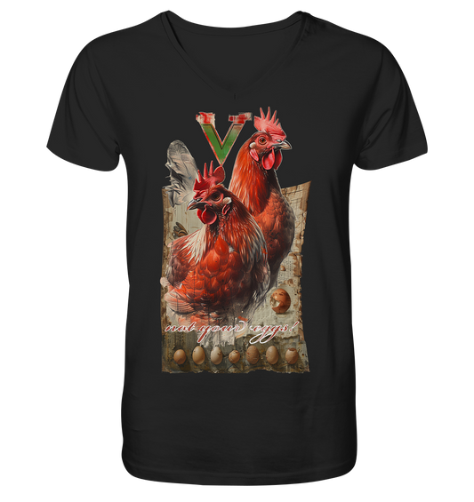 Motif "not your eggs" - Men's Organic T-Shirt V-Neck
