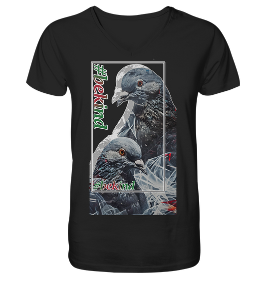 Motiv "be kind" - Herren Bio T-Shirt V-Ausschnitt