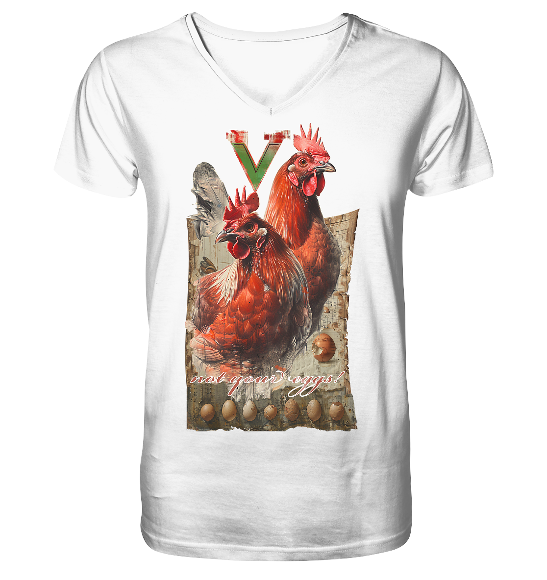 Motif "not your eggs" - Men's Organic T-Shirt V-Neck