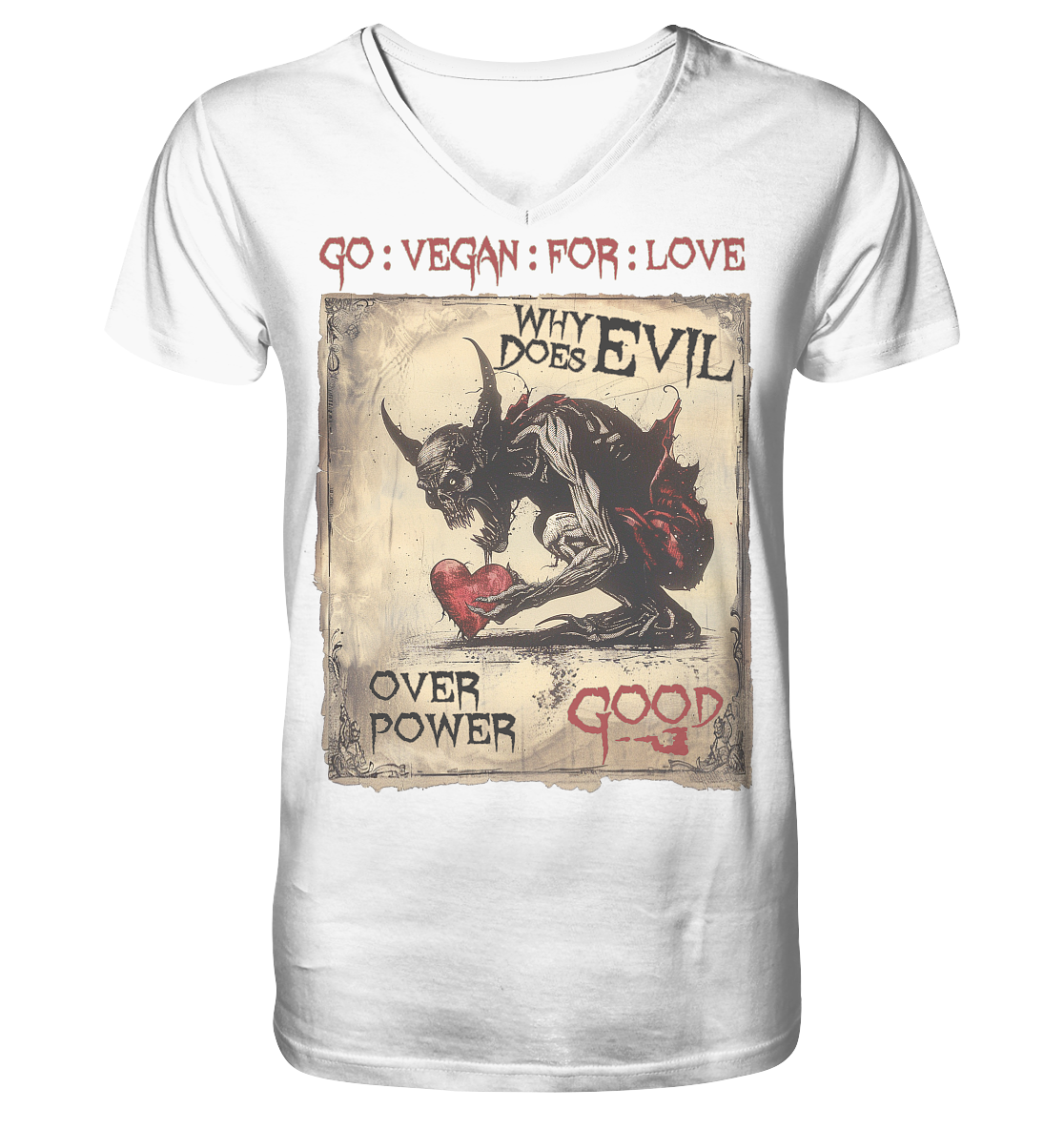 Motiv "why does evil" - Men's Organic T-Shirt, V-neck