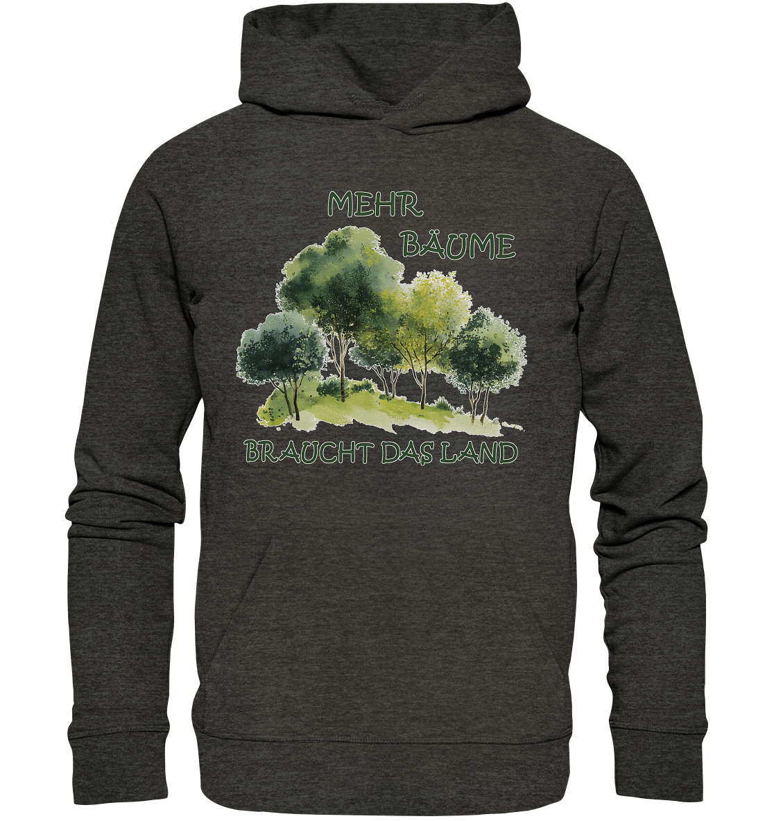 Motiv "mehr Bäume" - unisex Bio Hoodie / Kapuzenpulli