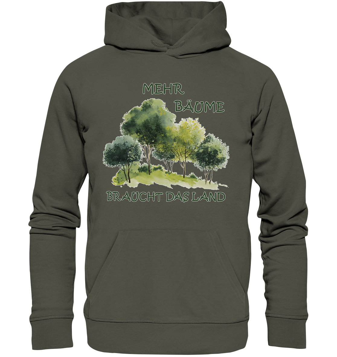 Motiv "mehr Bäume" - unisex Bio Hoodie / Kapuzenpulli