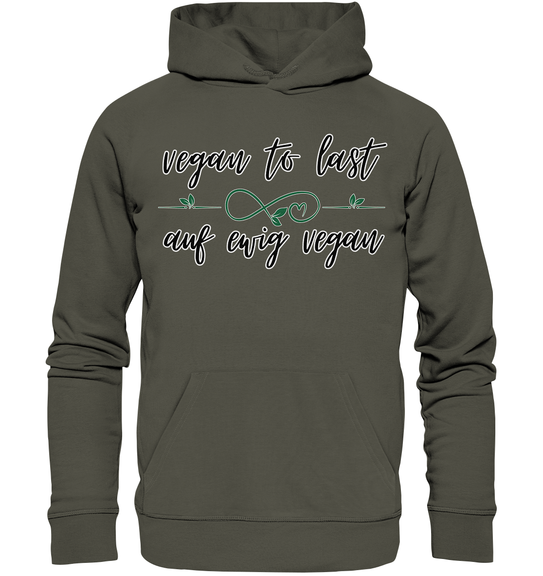 Motiv "vegan to last" - unisex Bio Hoodie / Kapuzenpulli