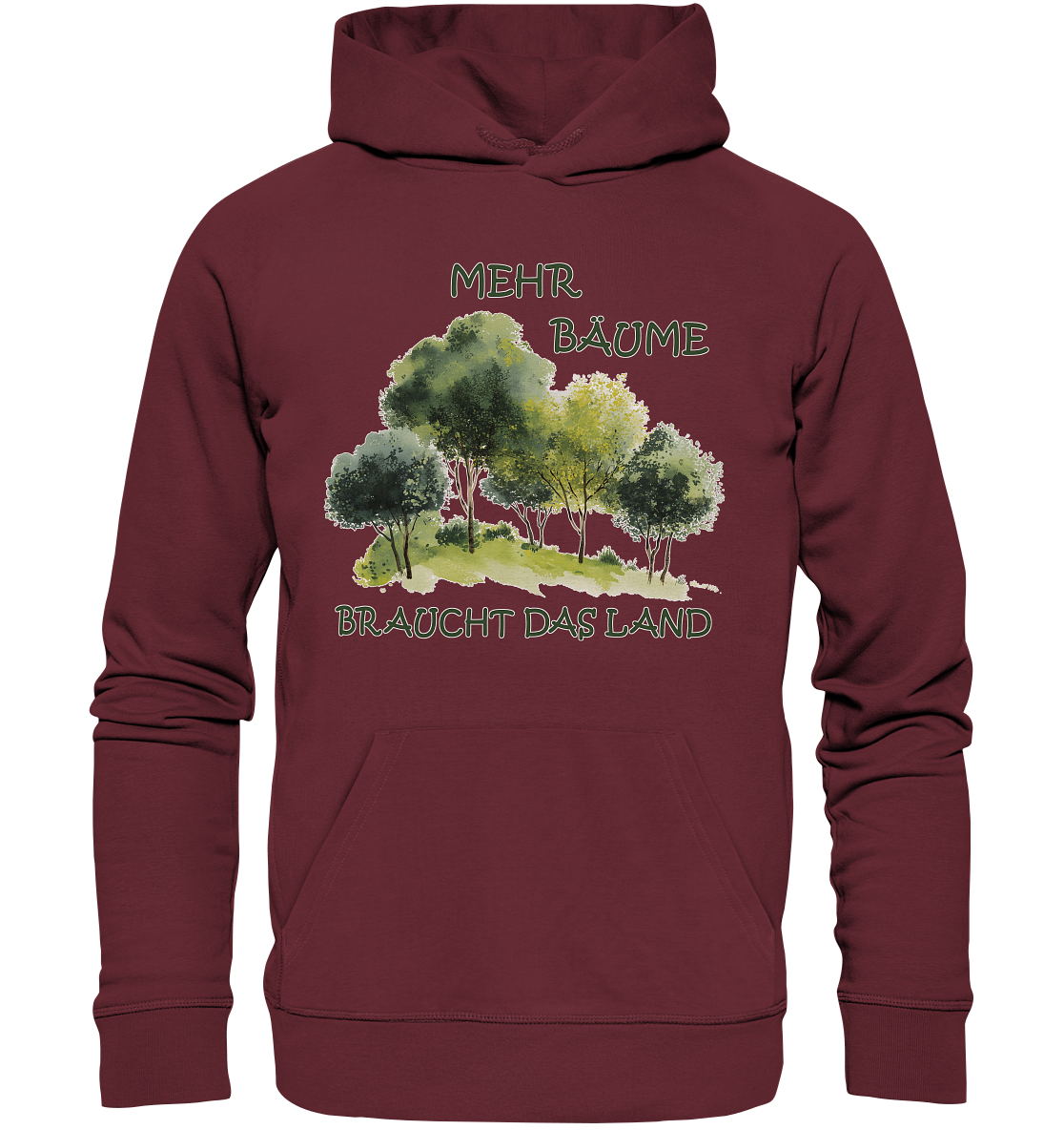 Motiv "mehr Bäume" - unisex Bio Hoodie / Kapuzenpulli