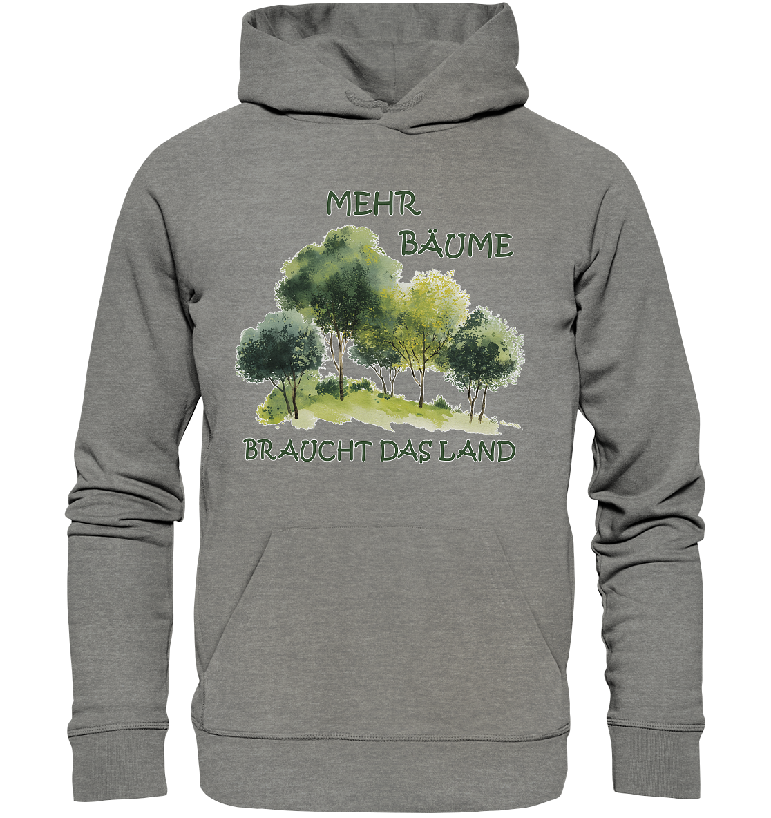 Motiv "mehr Bäume" - unisex Bio Hoodie / Kapuzenpulli