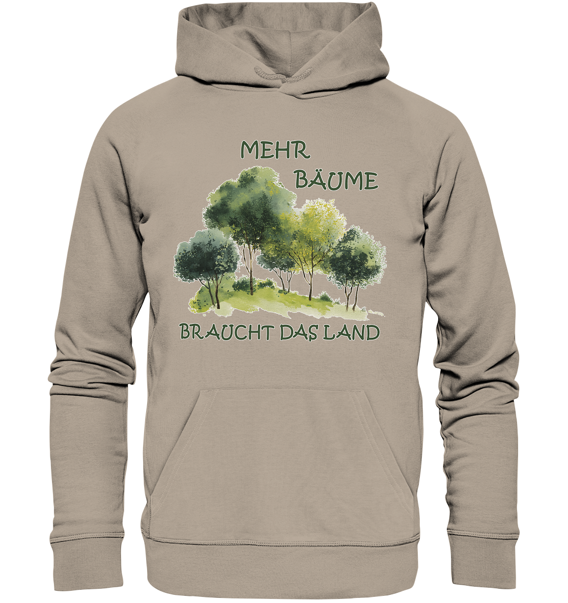 Motiv "mehr Bäume" - unisex Bio Hoodie / Kapuzenpulli