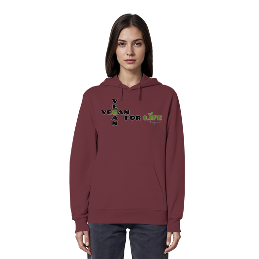 vegwear "vegan for life" - unisex Hoodie / Kapuzenpulli bio vegan fair
