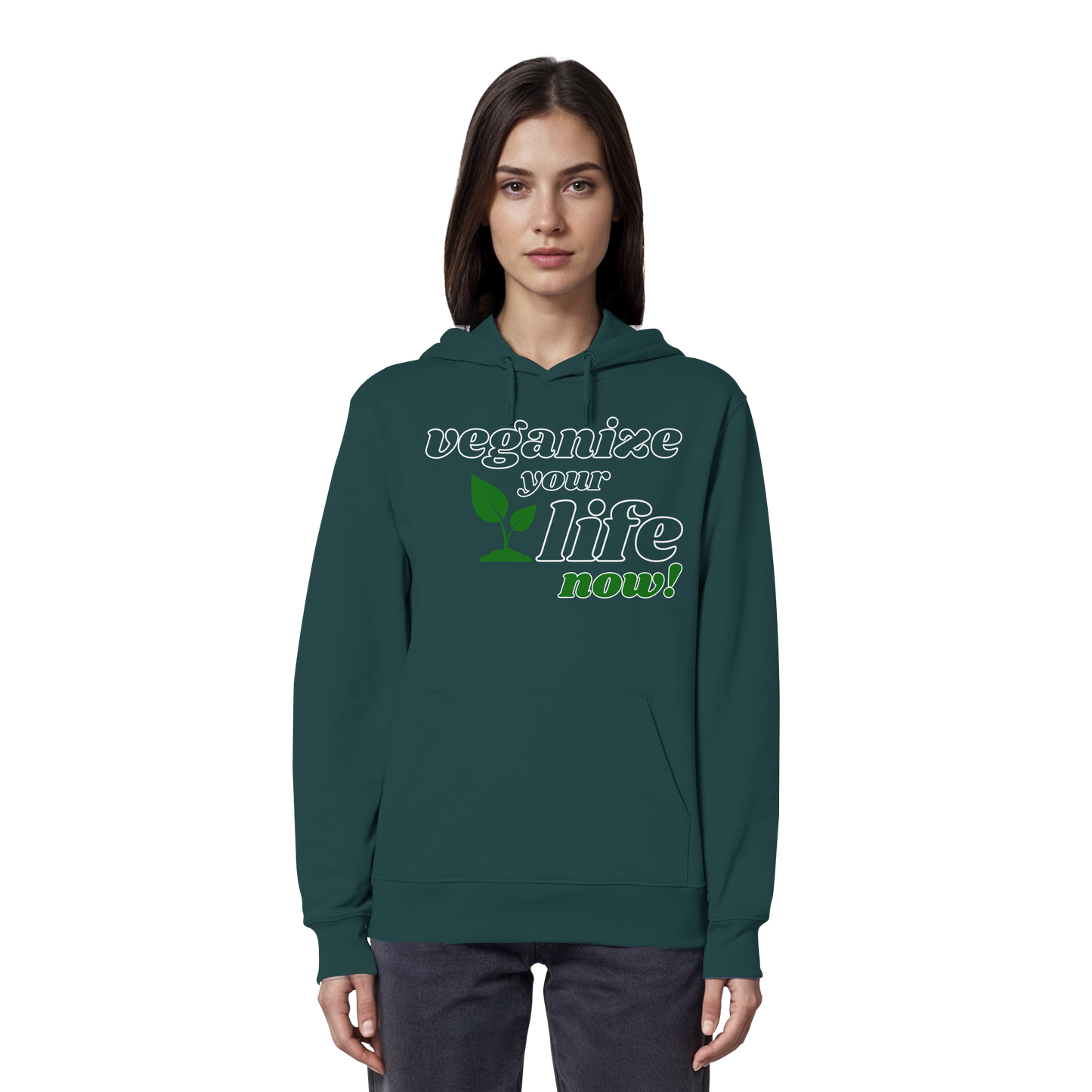 vegwear "veganize your life" - unisex Hoodie / Kapuzenpulli, bio, vegan, nachhaltig