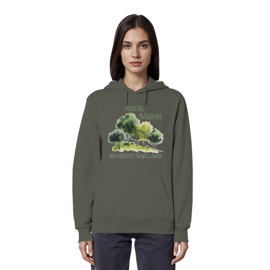 vegwear "mehr Bäume braucht das Land" - unisex Bio Hoodie / Kapuzenpulli, vegan, fair, nachhaltig