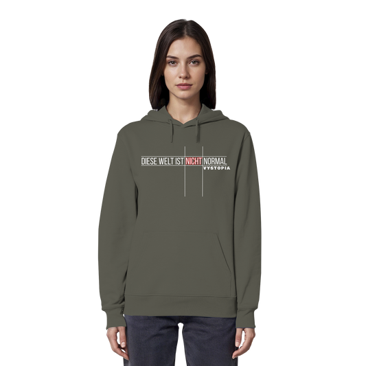 vegwear "Diese Welt ist nicht normal" -unisex Bio Hoodie / Kapuzenpulli